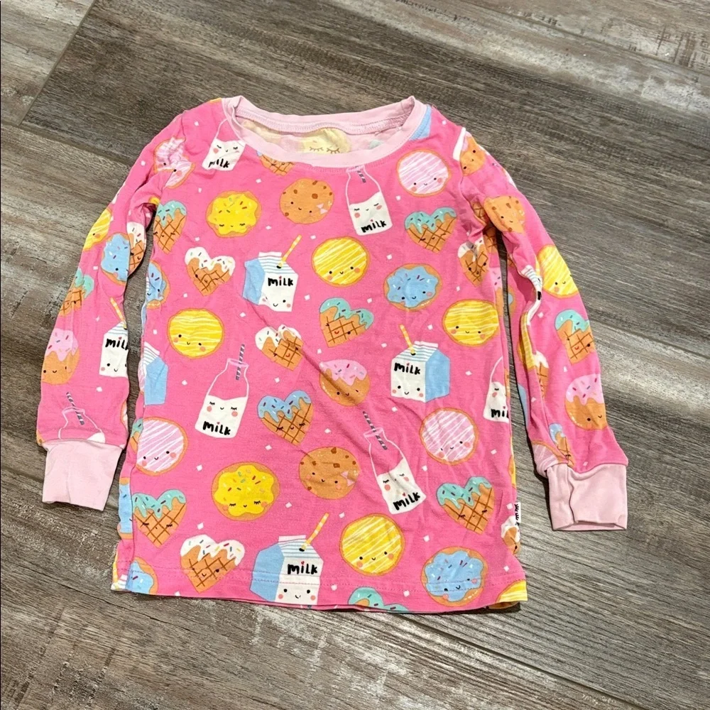 Little Sleepies Cookies and Milk Pink pajama top size 2t